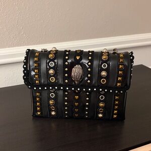 Kurt Geiger Black Crossbody Bag with Gold and Silver Studs